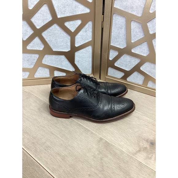 JOHNSTON & Murphy Conard Cap Toe oxford derby shoe men black leather 11 M Rts169